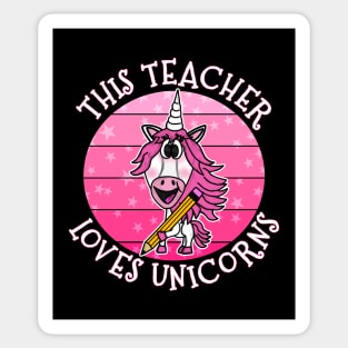 This Teacher Loves Unicorns School Unicorn Sticker